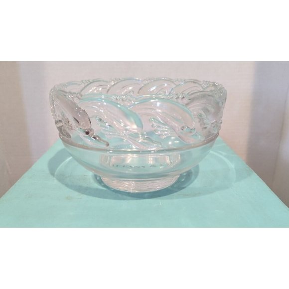 Vintage Tiffany & Co Dolphin Bowl 8" Diameter NOS With Box